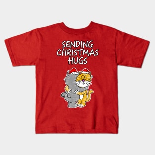 Sending Christmas Hugs Cats Lockdown Xmas 2020 Kids T-Shirt